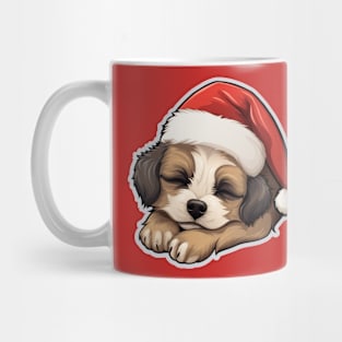 Cute Sleepy Christmas Dog Mug